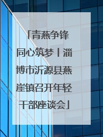 青燕争锋 同心筑梦丨淄博市沂源县燕崖镇召开年轻干部座谈会