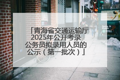 青海省交通运输厅2025年公开考录公务员拟录用人员的公示（第一批次）
