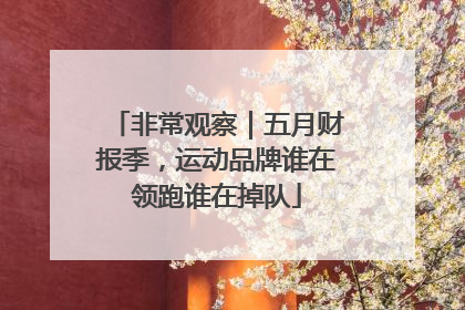 非常观察｜五月财报季，运动品牌谁在领跑谁在掉队