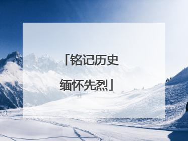铭记历史 缅怀先烈