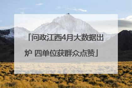 问政江西4月大数据出炉 四单位获群众点赞