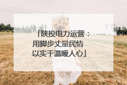陕投电力运营：用脚步丈量民情 以实干温暖人心