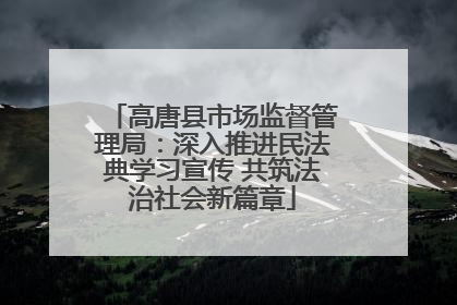 高唐县市场监督管理局：深入推进民法典学习宣传 共筑法治社会新篇章