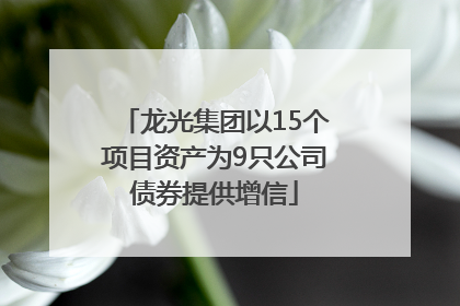 龙光集团以15个项目资产为9只公司债券提供增信