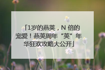 1岁的燕荚，N 倍的宠爱！燕荚周年“荚”年华狂欢攻略大公开
