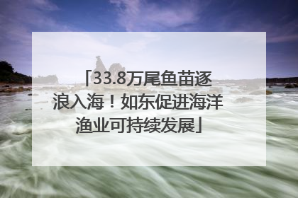 33.8万尾鱼苗逐浪入海！如东促进海洋渔业可持续发展