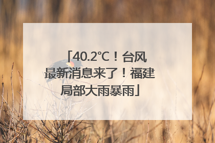 40.2℃！台风最新消息来了！福建局部大雨暴雨