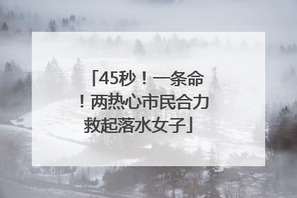 45秒！一条命！两热心市民合力救起落水女子