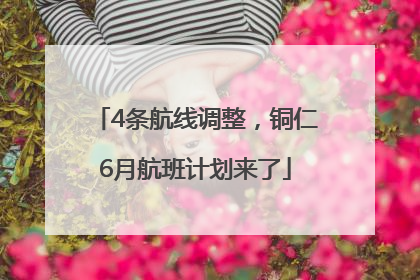 4条航线调整，铜仁6月航班计划来了