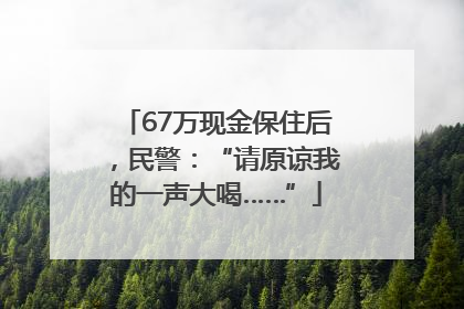 67万现金保住后，民警：“请原谅我的一声大喝……”
