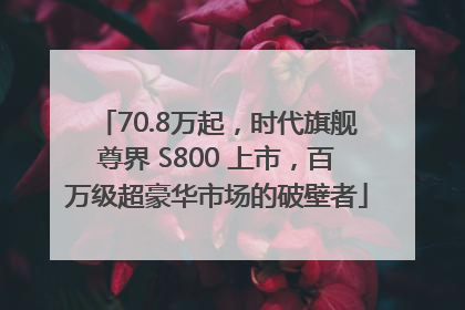70.8万起，时代旗舰尊界 S800 上市，百万级超豪华市场的破壁者