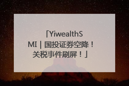 YiwealthSMI｜国投证券空降！关税事件刷屏！
